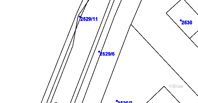 Parcela st. 2529/6 v KÚ Střekov, Katastrální mapa