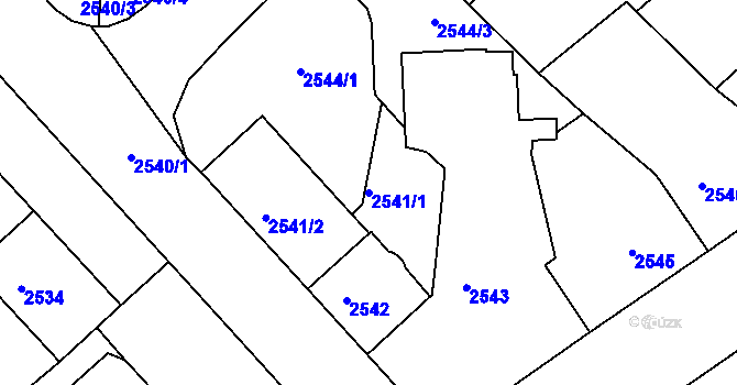 Parcela st. 2541/1 v KÚ Střekov, Katastrální mapa