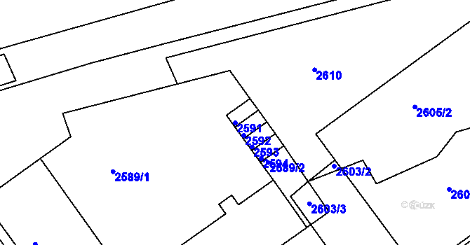 Parcela st. 2591 v KÚ Střekov, Katastrální mapa