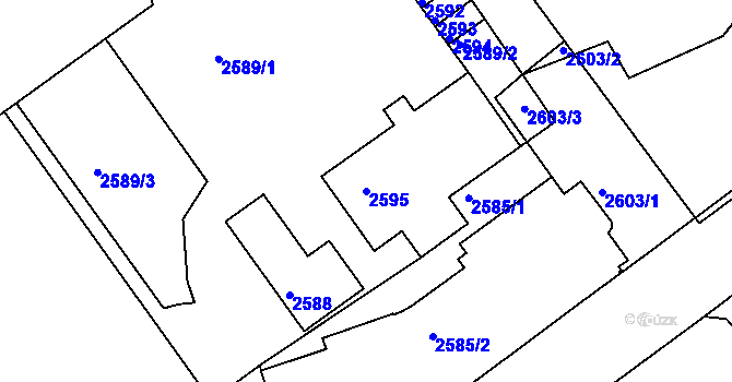Parcela st. 2595 v KÚ Střekov, Katastrální mapa