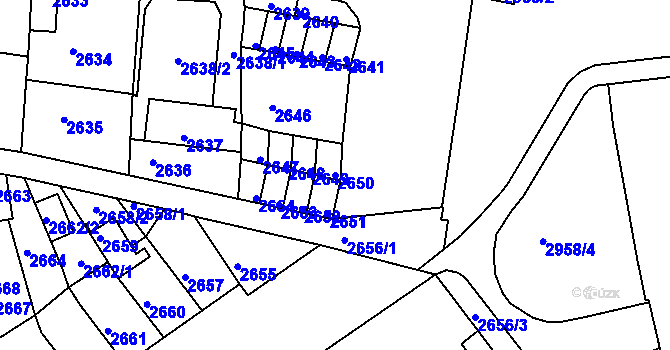 Parcela st. 2650 v KÚ Střekov, Katastrální mapa