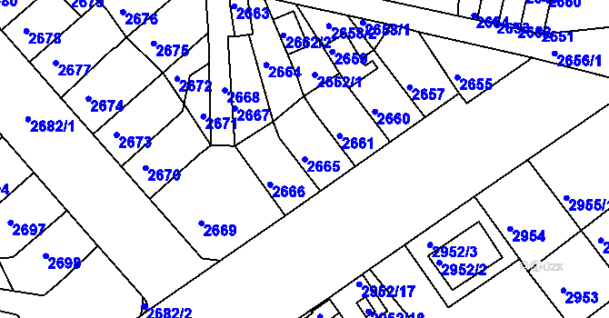 Parcela st. 2665 v KÚ Střekov, Katastrální mapa