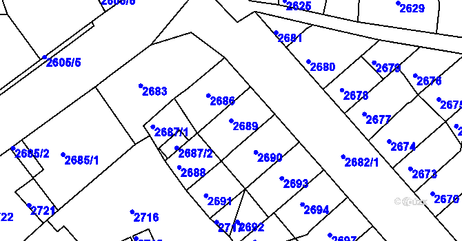 Parcela st. 2689 v KÚ Střekov, Katastrální mapa