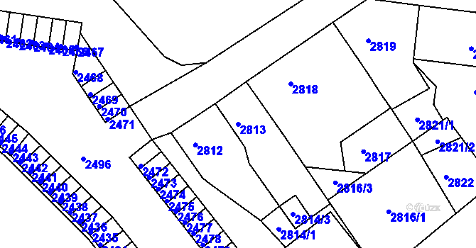 Parcela st. 2813 v KÚ Střekov, Katastrální mapa