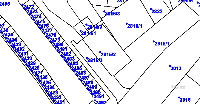 Parcela st. 2815/2 v KÚ Střekov, Katastrální mapa