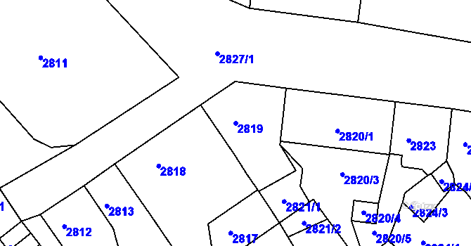 Parcela st. 2819 v KÚ Střekov, Katastrální mapa