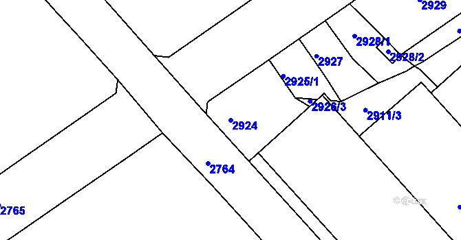 Parcela st. 2924 v KÚ Střekov, Katastrální mapa