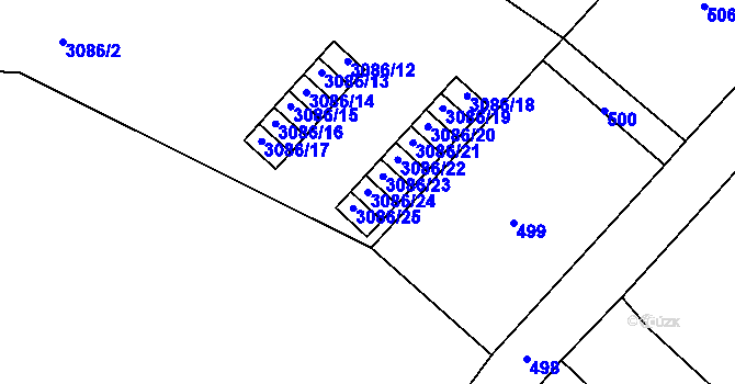 Parcela st. 3086/24 v KÚ Střekov, Katastrální mapa