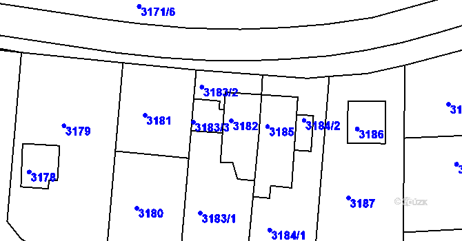 Parcela st. 3182 v KÚ Střekov, Katastrální mapa