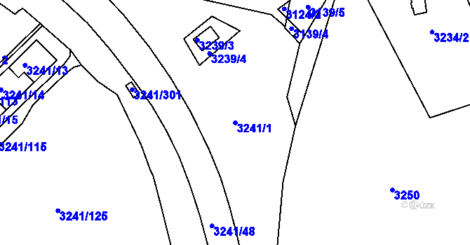 Parcela st. 3241/1 v KÚ Střekov, Katastrální mapa