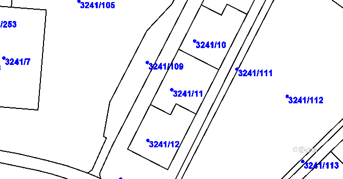 Parcela st. 3241/11 v KÚ Střekov, Katastrální mapa