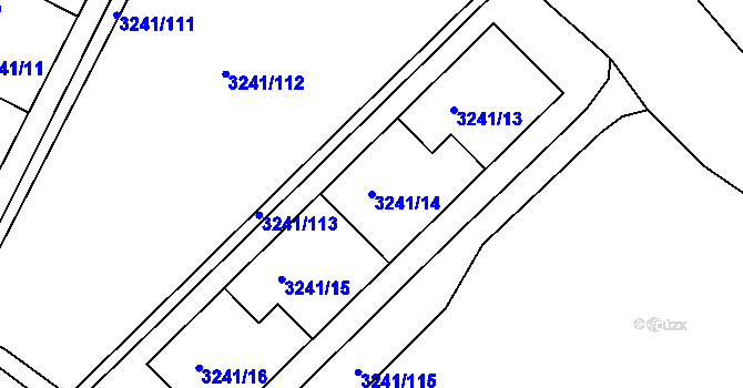 Parcela st. 3241/14 v KÚ Střekov, Katastrální mapa