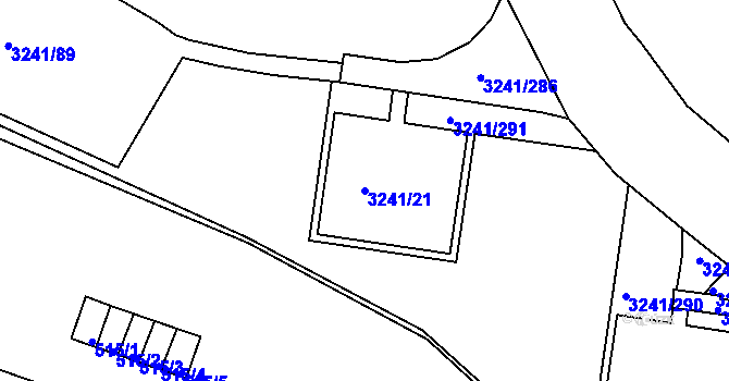 Parcela st. 3241/21 v KÚ Střekov, Katastrální mapa