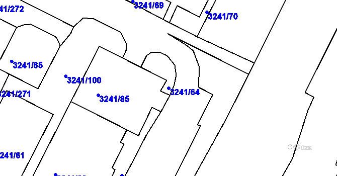 Parcela st. 3241/64 v KÚ Střekov, Katastrální mapa