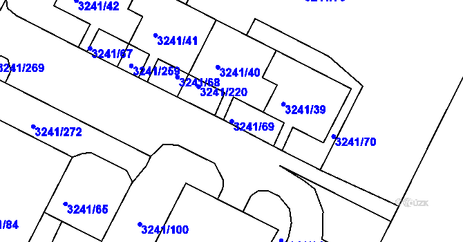 Parcela st. 3241/69 v KÚ Střekov, Katastrální mapa