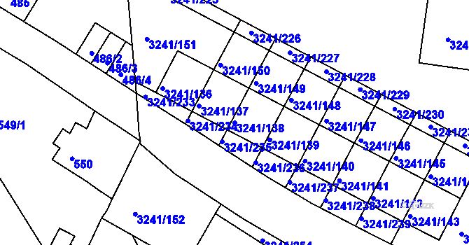 Parcela st. 3241/138 v KÚ Střekov, Katastrální mapa
