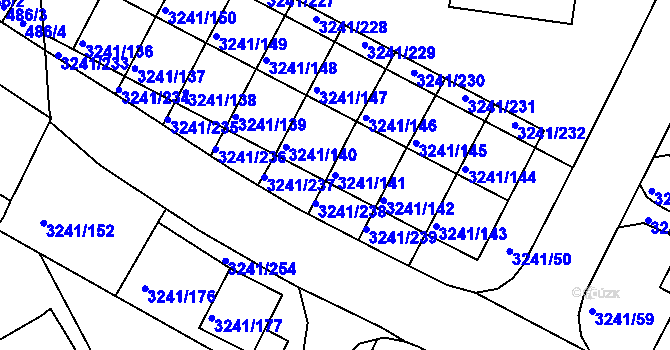 Parcela st. 3241/141 v KÚ Střekov, Katastrální mapa