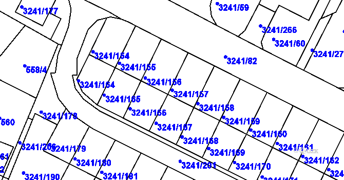 Parcela st. 3241/157 v KÚ Střekov, Katastrální mapa
