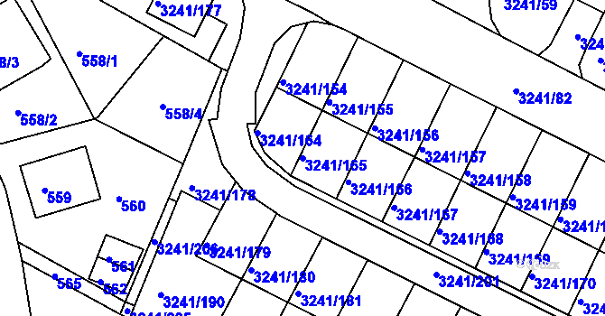 Parcela st. 3241/165 v KÚ Střekov, Katastrální mapa