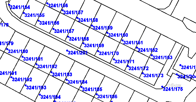 Parcela st. 3241/170 v KÚ Střekov, Katastrální mapa