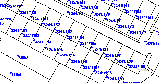 Parcela st. 3241/185 v KÚ Střekov, Katastrální mapa