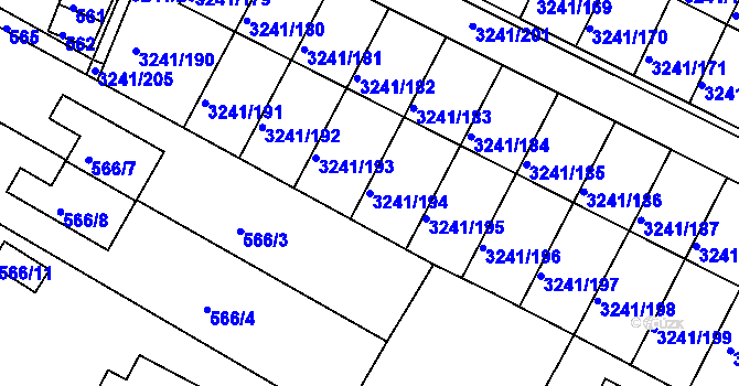 Parcela st. 3241/194 v KÚ Střekov, Katastrální mapa
