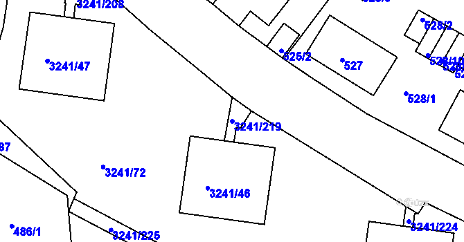 Parcela st. 3241/219 v KÚ Střekov, Katastrální mapa