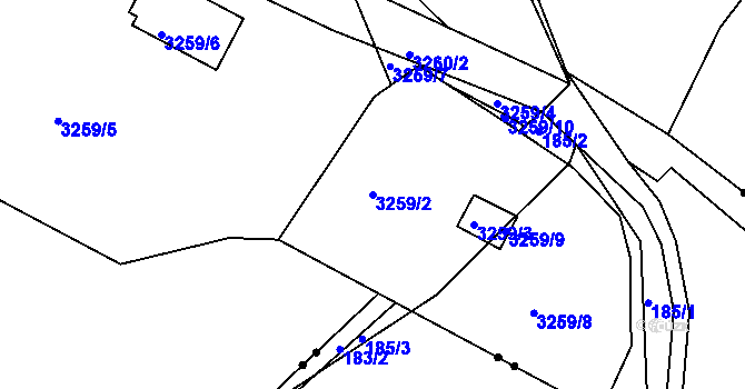 Parcela st. 3259/2 v KÚ Střekov, Katastrální mapa
