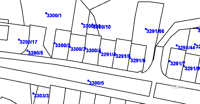Parcela st. 3291/4 v KÚ Střekov, Katastrální mapa