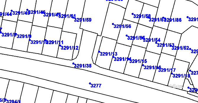 Parcela st. 3291/13 v KÚ Střekov, Katastrální mapa