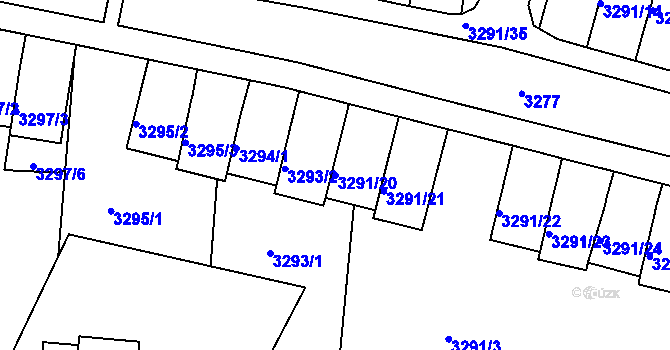 Parcela st. 3291/20 v KÚ Střekov, Katastrální mapa
