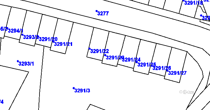 Parcela st. 3291/23 v KÚ Střekov, Katastrální mapa
