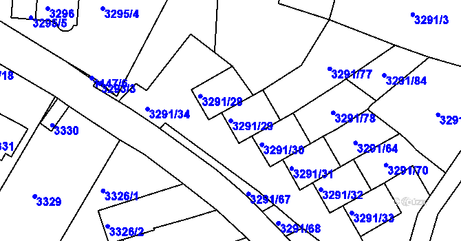 Parcela st. 3291/29 v KÚ Střekov, Katastrální mapa