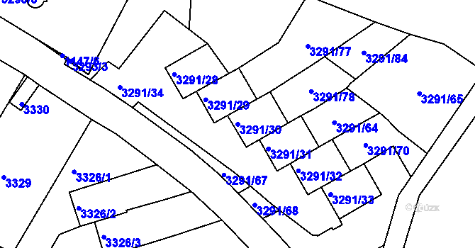 Parcela st. 3291/30 v KÚ Střekov, Katastrální mapa