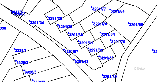 Parcela st. 3291/31 v KÚ Střekov, Katastrální mapa