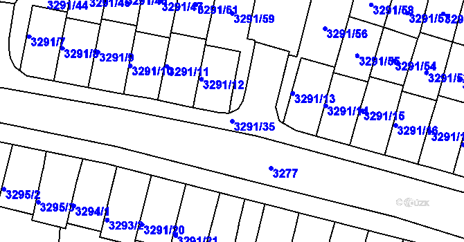 Parcela st. 3291/35 v KÚ Střekov, Katastrální mapa
