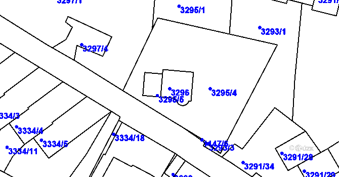 Parcela st. 3296 v KÚ Střekov, Katastrální mapa