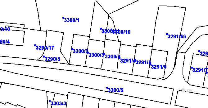 Parcela st. 3300/4 v KÚ Střekov, Katastrální mapa