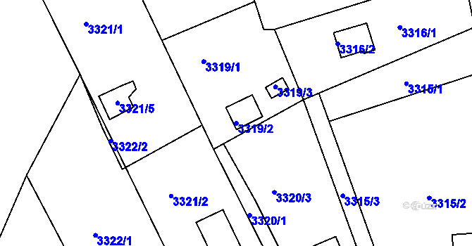 Parcela st. 3319/2 v KÚ Střekov, Katastrální mapa