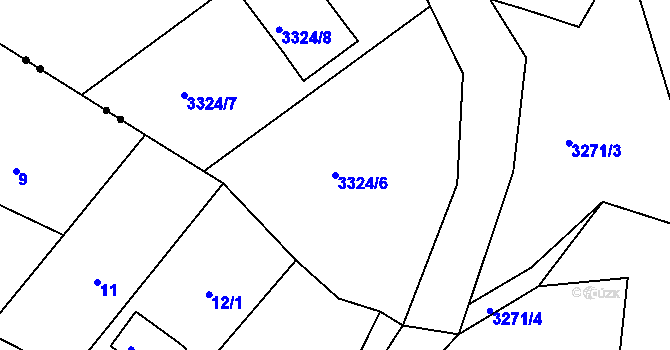 Parcela st. 3324/6 v KÚ Střekov, Katastrální mapa