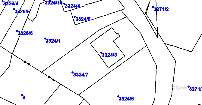 Parcela st. 3324/8 v KÚ Střekov, Katastrální mapa