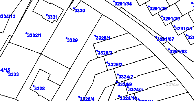 Parcela st. 3326/2 v KÚ Střekov, Katastrální mapa