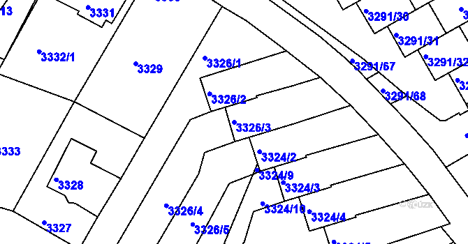 Parcela st. 3326/3 v KÚ Střekov, Katastrální mapa
