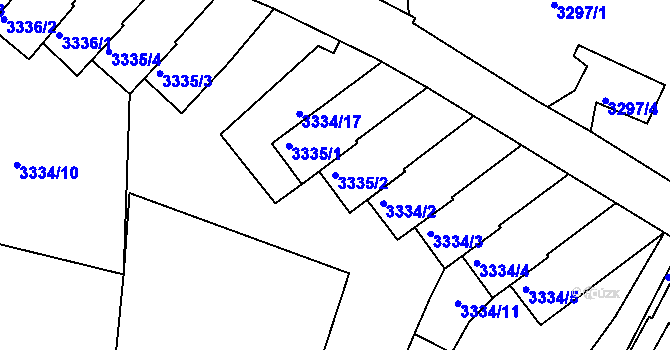 Parcela st. 3335/2 v KÚ Střekov, Katastrální mapa