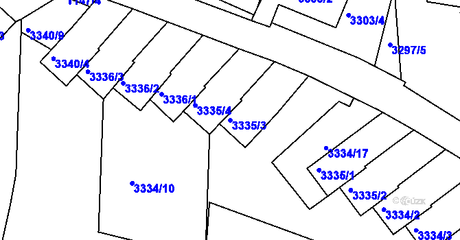 Parcela st. 3335/3 v KÚ Střekov, Katastrální mapa