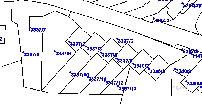 Parcela st. 3337/4 v KÚ Střekov, Katastrální mapa