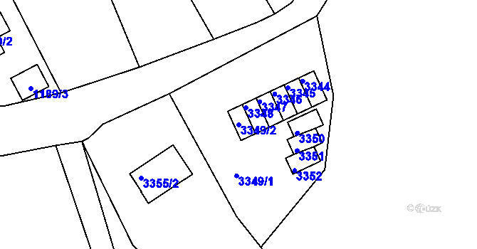 Parcela st. 3349/2 v KÚ Střekov, Katastrální mapa
