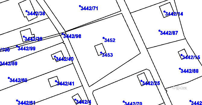 Parcela st. 3453 v KÚ Střekov, Katastrální mapa