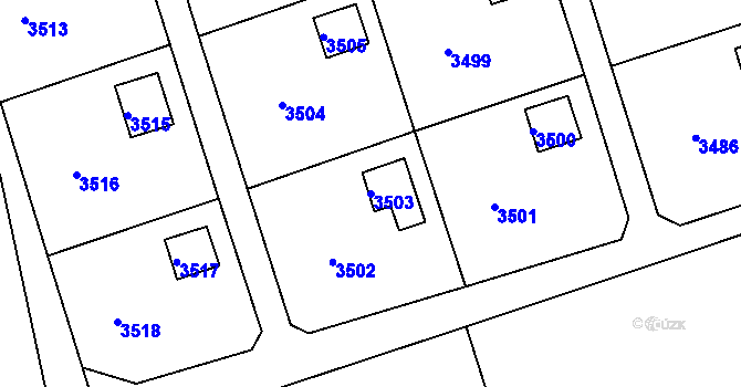 Parcela st. 3503 v KÚ Střekov, Katastrální mapa