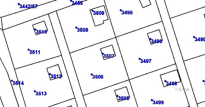Parcela st. 3507 v KÚ Střekov, Katastrální mapa